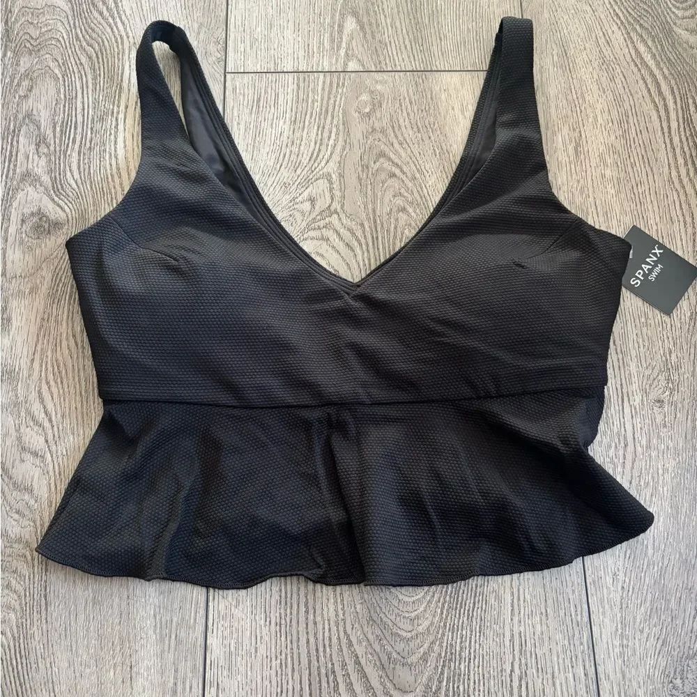 Spanx Black Peplum swim Top